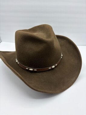 Double S Hat Collection Leisure Felt 100% Wool Brown Outback Western Hat Sz M
